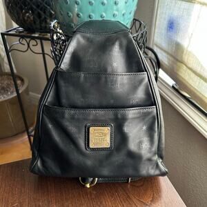 Vintage HCL Handcrafted Leathergoods Company black leather mini backpack